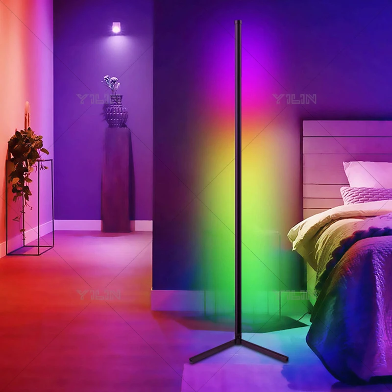 Smart RGBIC LED Floor Lamp Dream Color 59inch APP & Remote Control with Music Sync 16 Million Color Changing Standing Mood Light