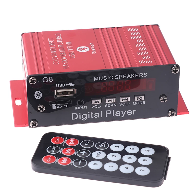 G8 車 12V 200W 4 チャンネルデジタルパワーアンプステレオ Bluetooth AUX FM MP3