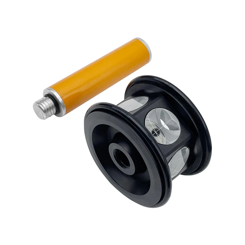 Silberne neue 0 mm versetzte 360-Grad-reflektierende Prisma für Roboter-Totalstation 6 hochpräzise silberbeschichtete mit 10 cm verlängerter Stange