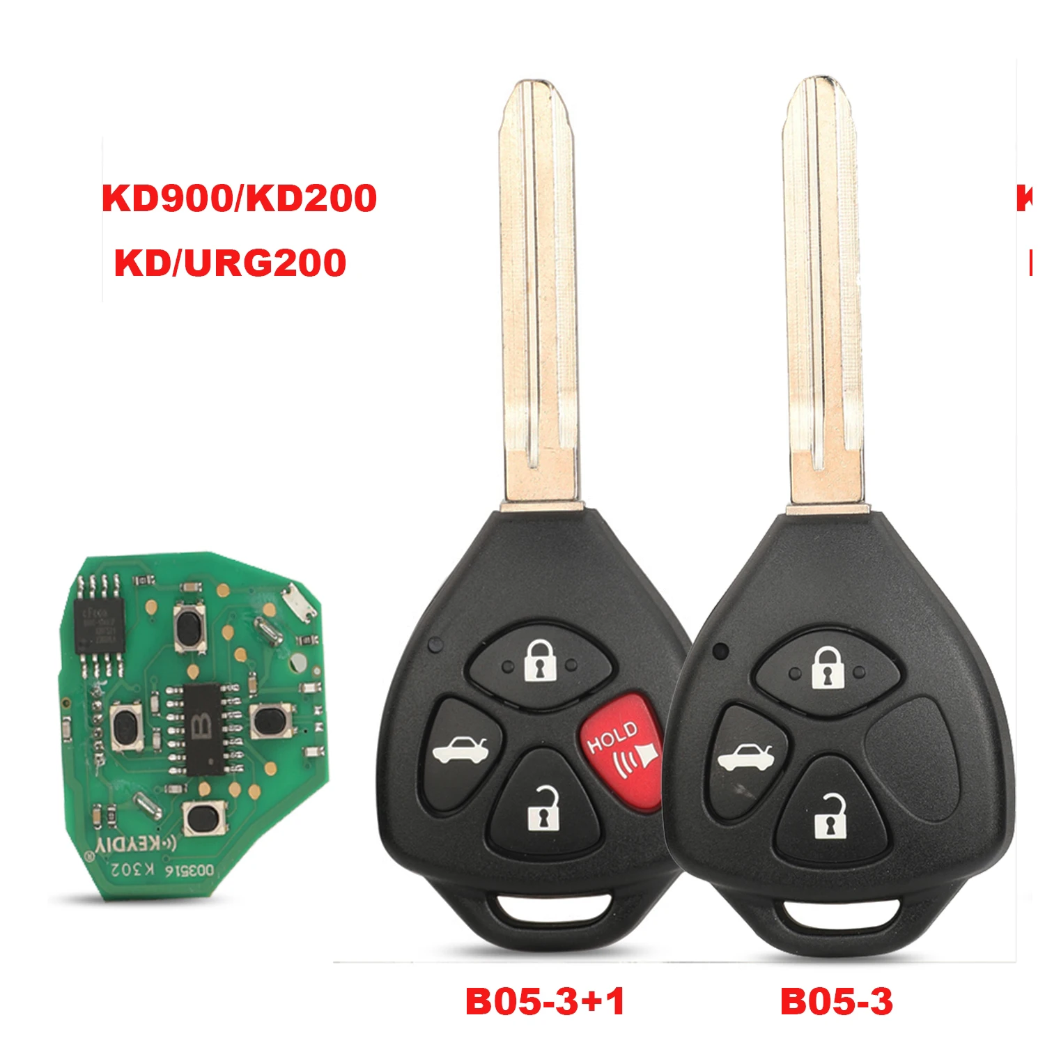 

jingyuqin New Arrival KD Key B05-3+1 B05-3 For B Series Smart Remote KD-X2 KD900 Mini URG200 KD200 KEYDIY
