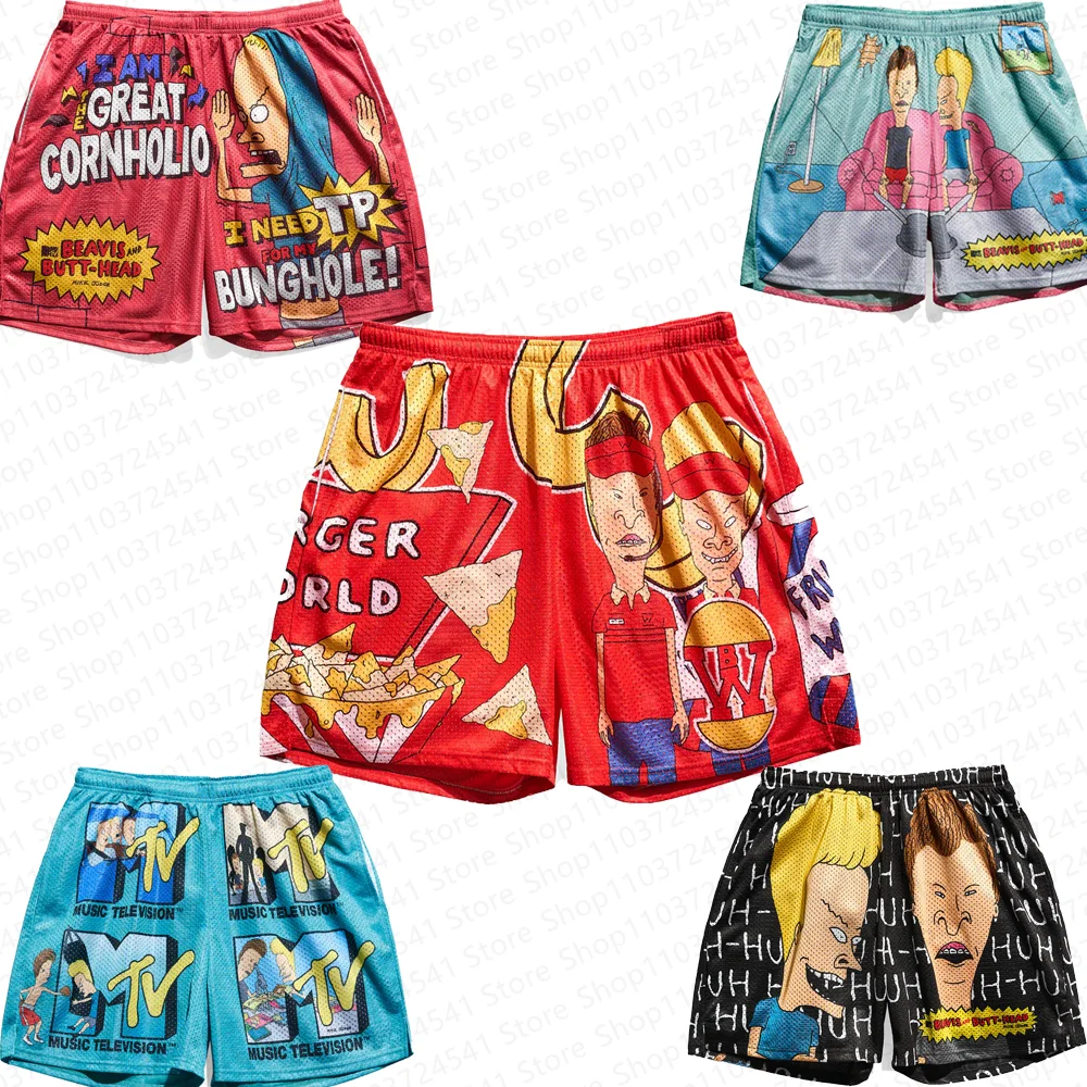 Beavis and Butt-Head Cornholio Retro Shorts Boys Summer Casual Shorts Men\'s Basketball Football Sports Shorts Shorts