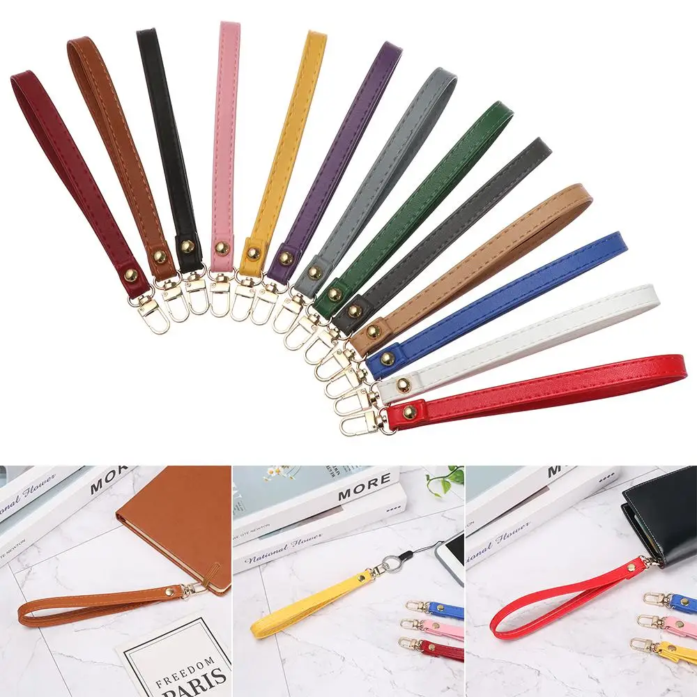 Fashion Waterproof PU Leather Wallet Strap Belt Portable Replaceable Handbag Straps Key Belt Metal Bag Wrist Strap