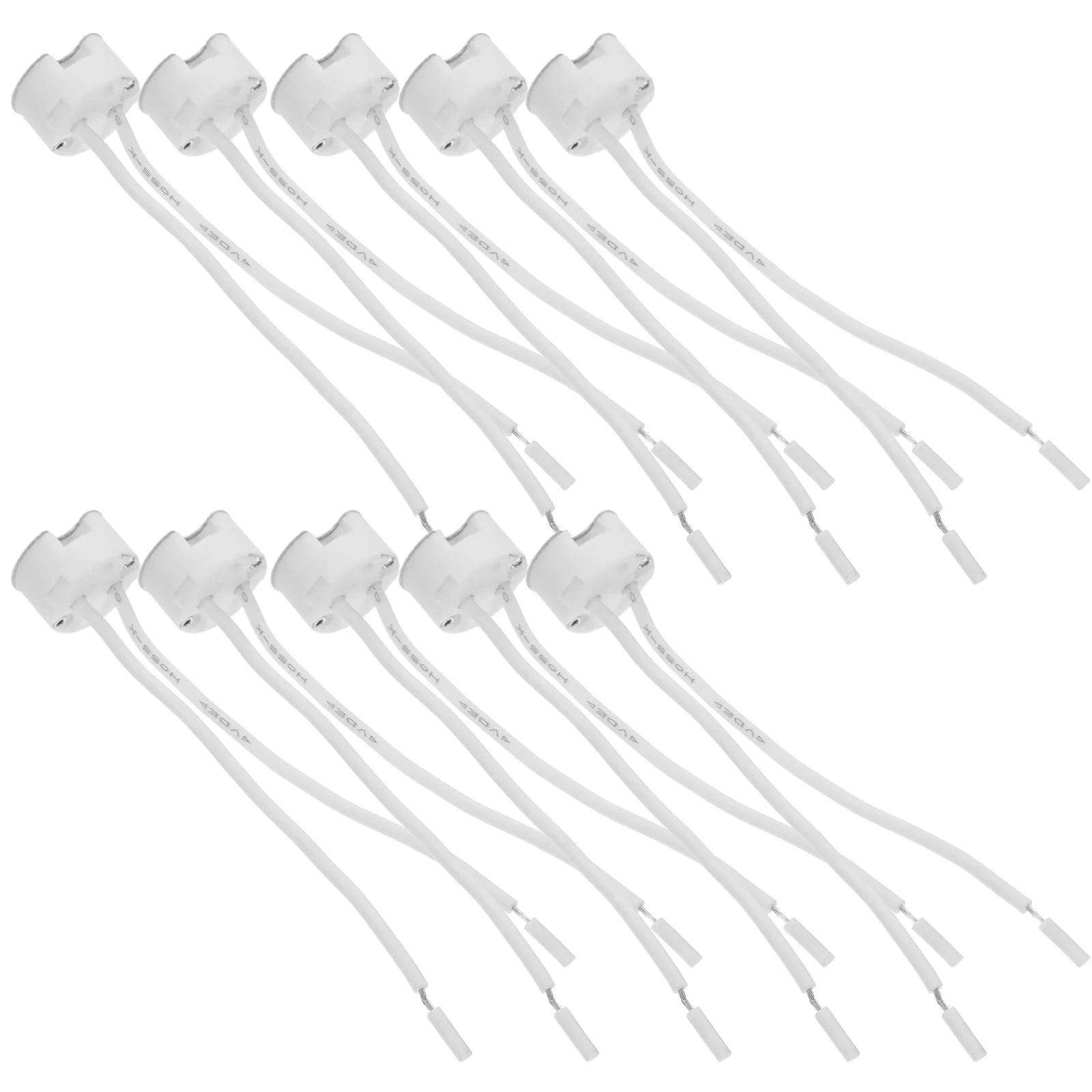 

10pcs Ceramic Lamp Socket Adapter For .3 Gu5.3 Mr16 Round Base Holder High Temperature Resistant Durable Lighting Replacement
