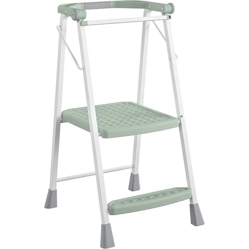 2-Step Kitchen Stepper™ Adult Folding Step Stool, Kids Folding Stepper, Green