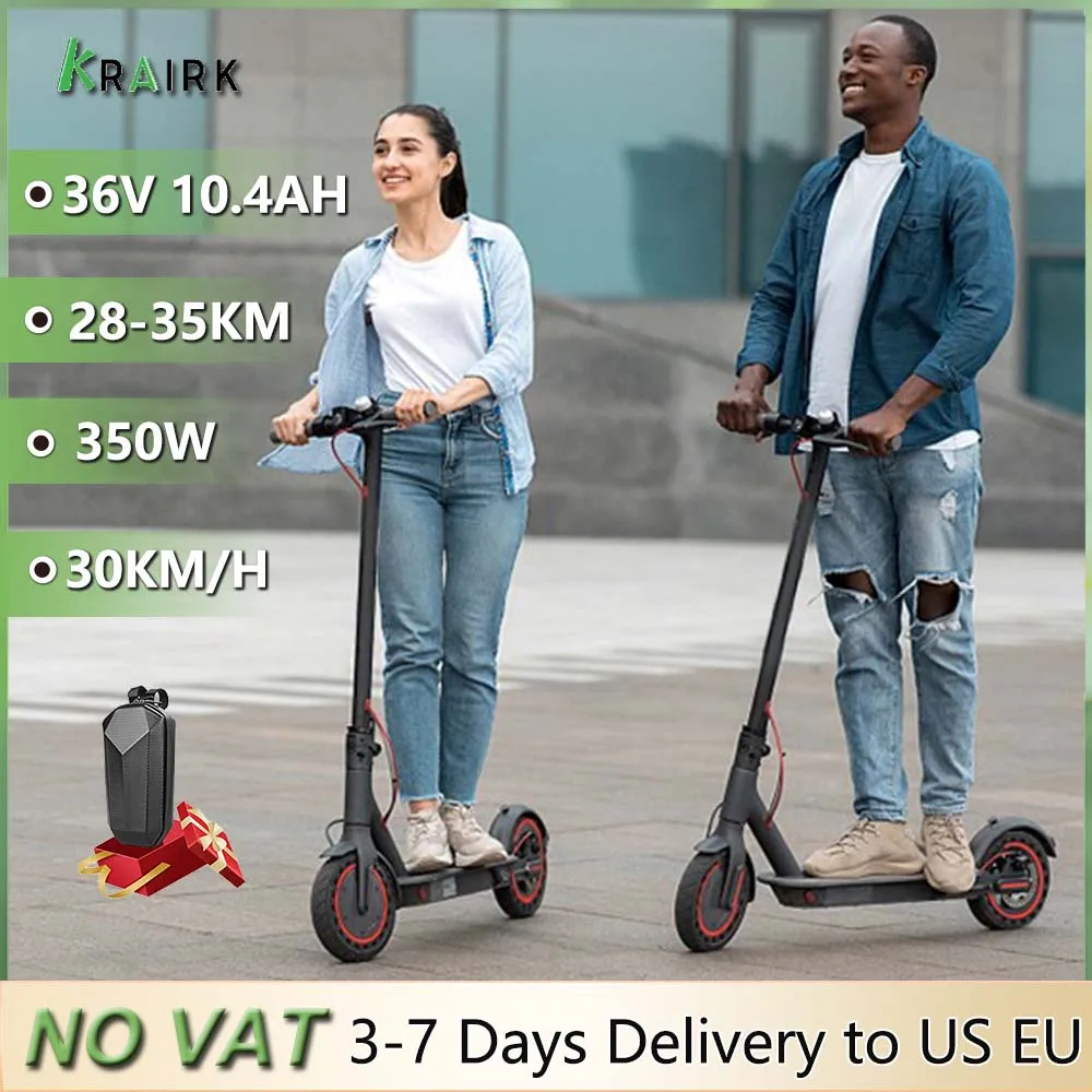 

350W Electric Scooter for Adults 36V 10.4Ah Battery 30km/h Max Speed Folding EScooter 8.5 inch Solid Tires Electric Kick Scooter