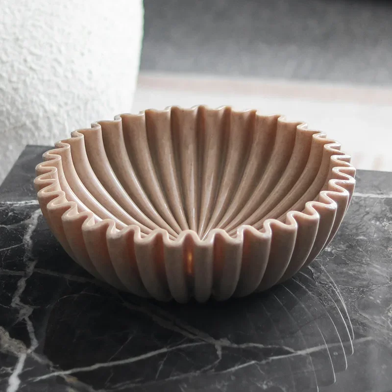 Creative Wave Wrinkled Solid Color Resin Fruit Tray, Modern Art, Snack Tray, Desktop Decoration Jewelry Tray, Home Storage Tray