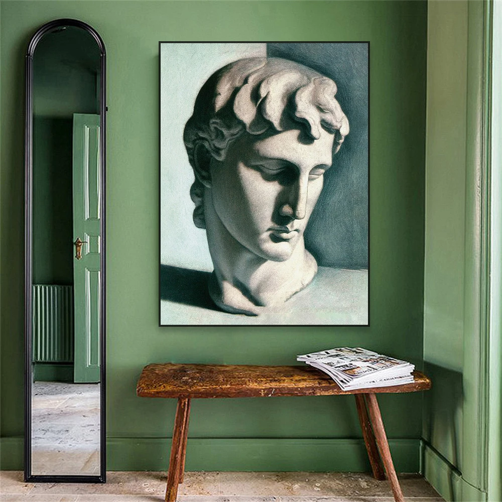 Ancient Rome Classical Bust Sculpture Art Poster Vintage Classical Sculptured Head Canvas Painting Greek And Roman Statue Prints