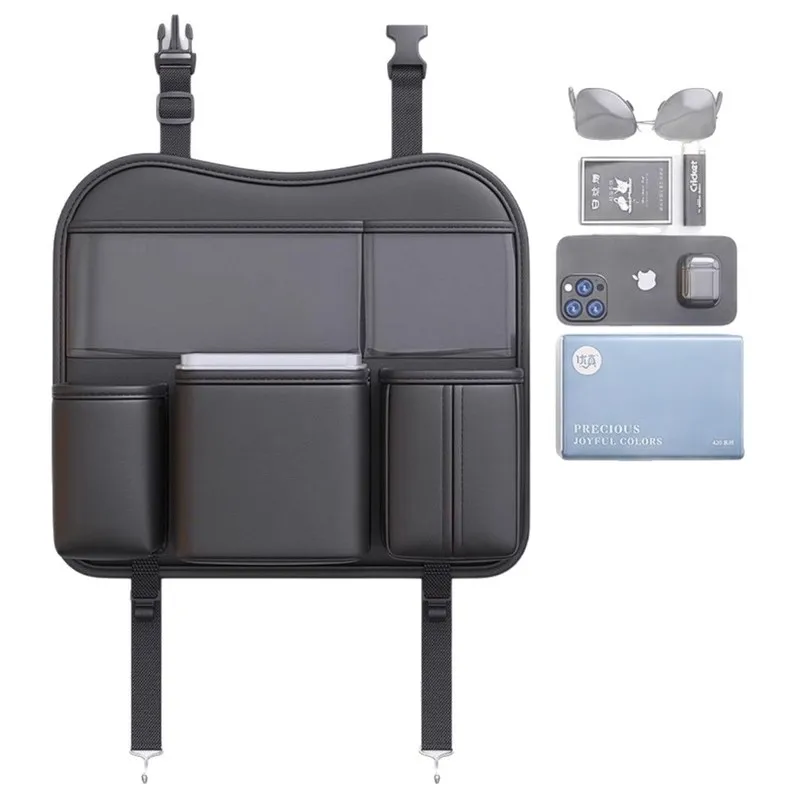 Multi-Functional Car Seat Back Organizer with Storage Pouch & Tissue Box