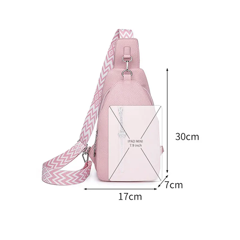 Chest Bag for Woman Newly Chest Pack Female Sling Bags Crossbody Shoulder Chest Purse Casual PU Leather Messenger Pouch Designer