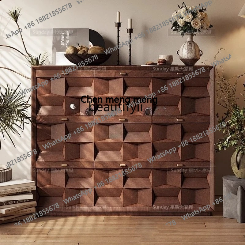 

Wabi-sabi wind, lockers, medieval logs, living room, chest of drawers, American style, modern creative furniture H H