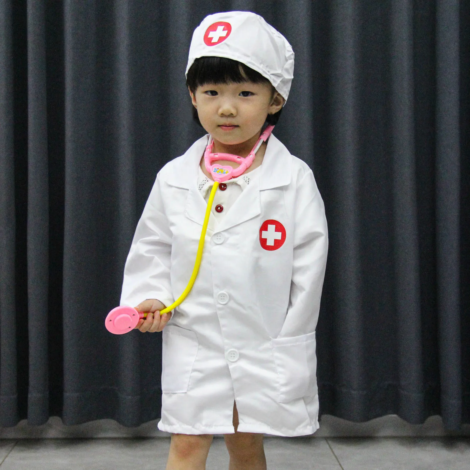 Direct sales children's doctor performance clothing, kindergarten family costumes, nurse clothing, chef surgical clothing, white