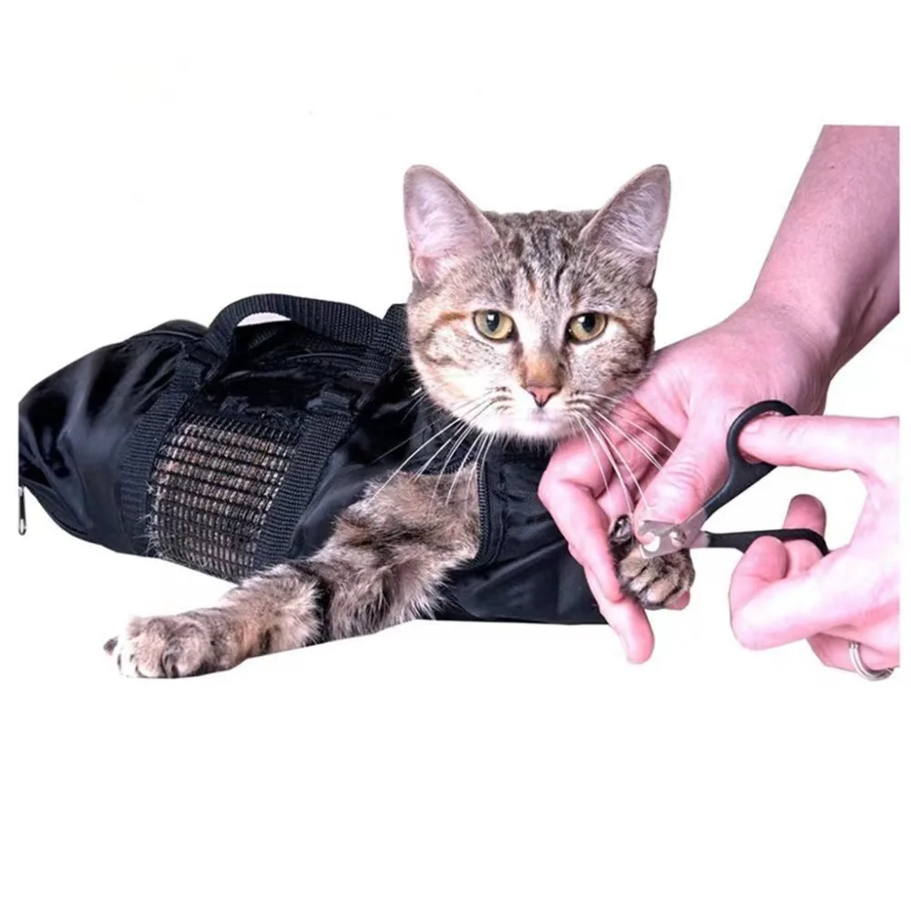 Cat Restraint Bag Cleaning Grooming Bags Bathing Mesh Bag Kitten Restraint Bags Portable Multifunctional Travel Bag For Cat