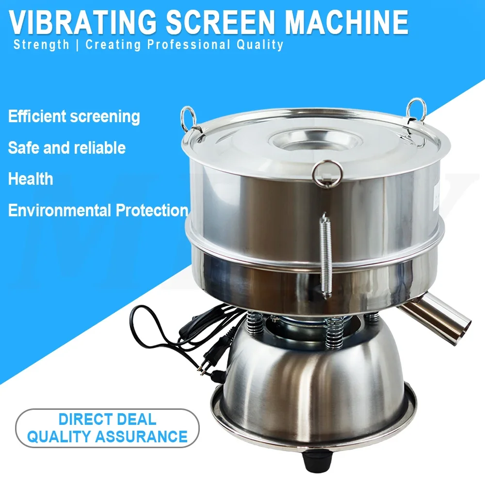 300mm 40Mesh Electric Vibrating Sieve Machine Sifters for Powder Particles 110/220V Stainless Steel Shaker Machine for Filtering