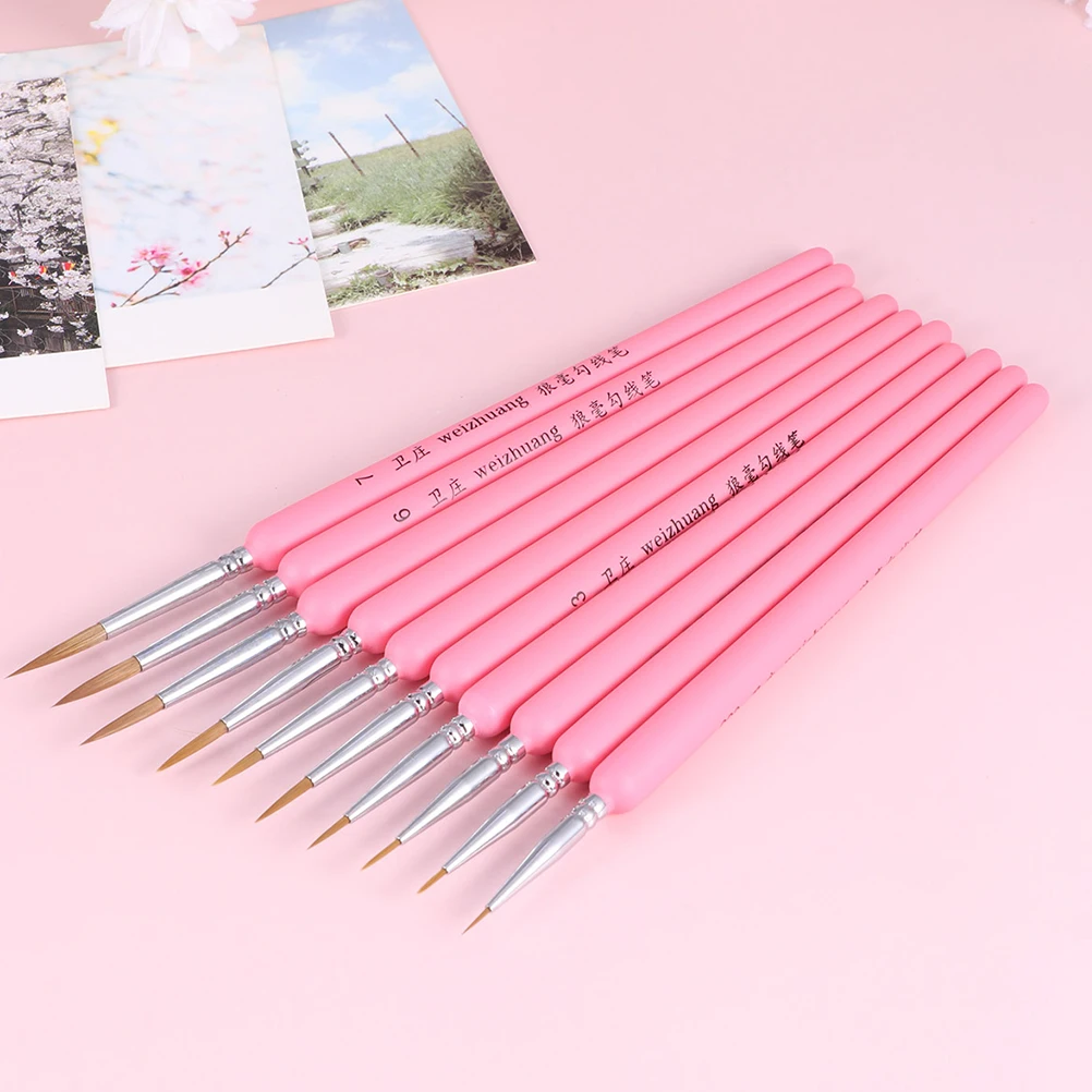 

9 Pcs Pencil Detailing Hair Brush Paint Brushes Watercolor for Adults Mini Charm