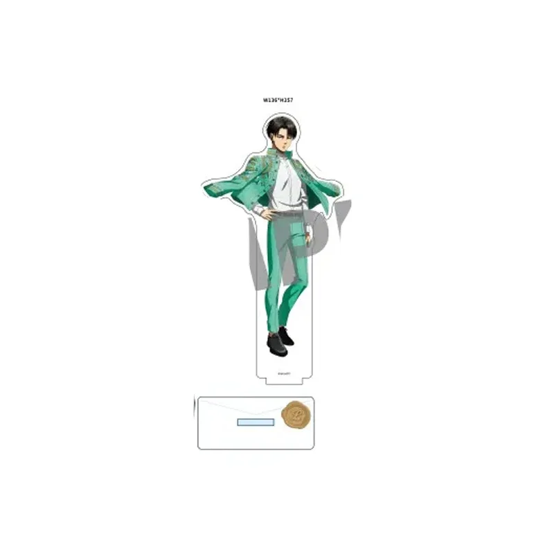 Game Erwin Smith Acrylic Stand Doll Anime Levi Eren Yeager Figure Model Plate Cosplay Toy for Gift