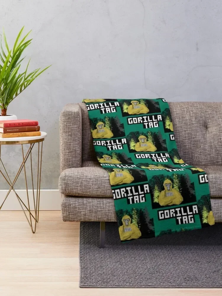 gorilla tag pfp maker Gorilla Tag junggle gorilla Throw Blanket Travel Quilt Blankets