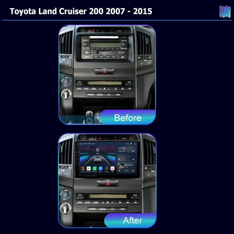 AI VOICE Android Car Radio Multimedia player for Toyota Land Cruiser 200 2007 2015GPS Navigation Stereo Screen Video Tape
