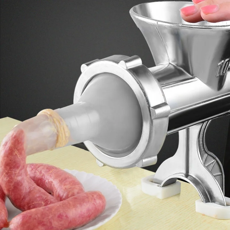 Manual Meat Grinder Sausage Stuffer Multifunctional Aluminum Alloy Manual Meat Mincer For Kitchen Tool No.10