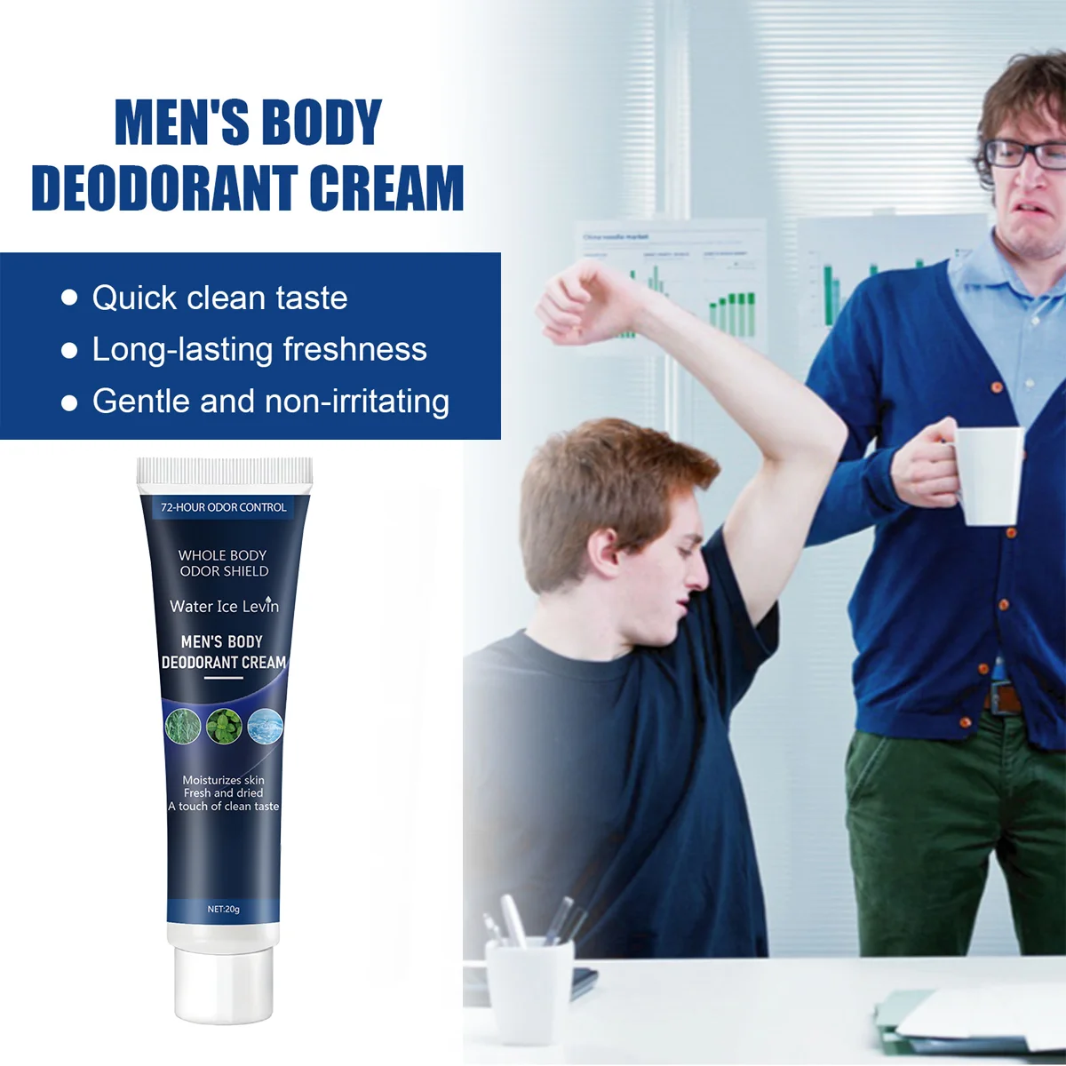 كريم إزالة الروائح الكريهة الخاص: مستخلص نباتي، إزالة الروائح الكريهة، منعش للبشرة، يحافظ على النعومة وطول العمر - العناية بالنظافة الشخصية للرجال