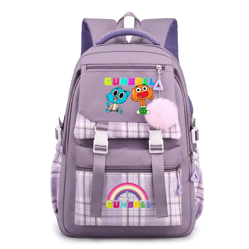 The Amazing World of Gumball School Backpack Students Knapsack Funny Cartoon High Capacity Schoolbag for Girls Casual Rucksack