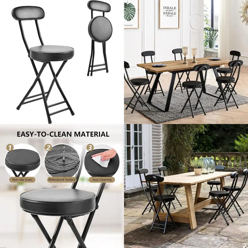 

Портативный складной стул с мягкой обивкой и ручкой, 18,7 дюймов, для активного отдыха и использования на кухонной стойке