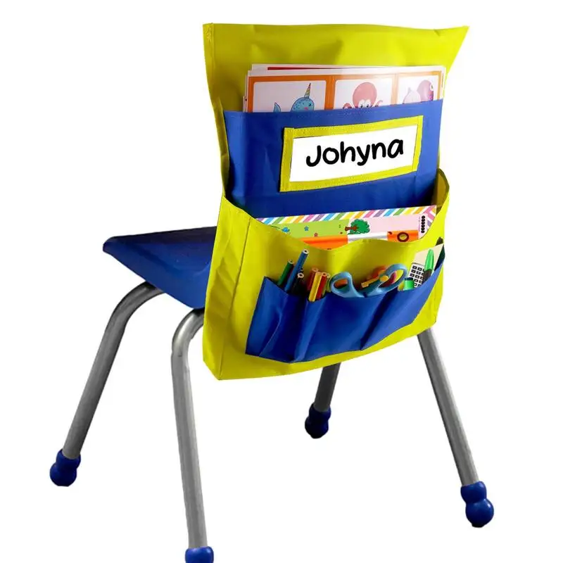 

School Classroom Chair Pockets Chairback Buddy Organizer Pockets Seat Sacks Kids With Name Tag Slot For Kids Storage Pouch