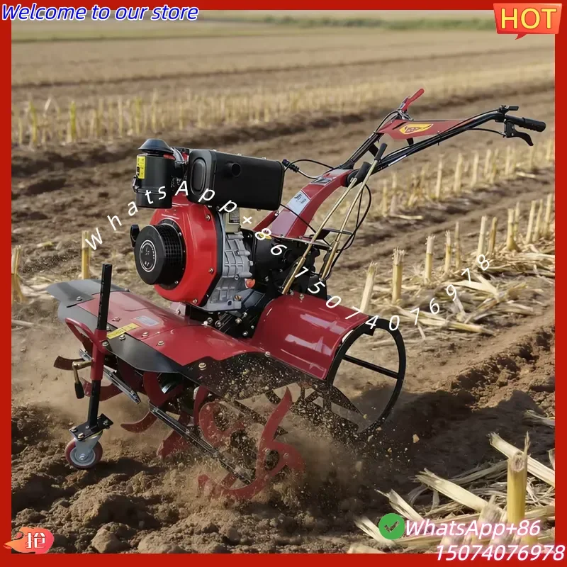 2026 Portable Mini Powered Cultivator Dry Land Ploughing Weeding Rotary Tiller view 2