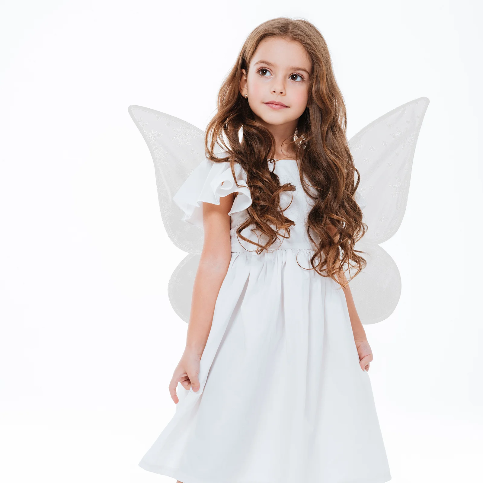 소녀들을 위한 나비 날개 눈송이 요정 디자인 가벼운 창의적인 사진 소품 어린이 파티 공연 코스프레 액세서리