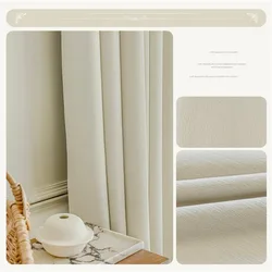 Full blackout non-coated non-red curtain bedroom living room French cream wind-delivered finished curtain fabric