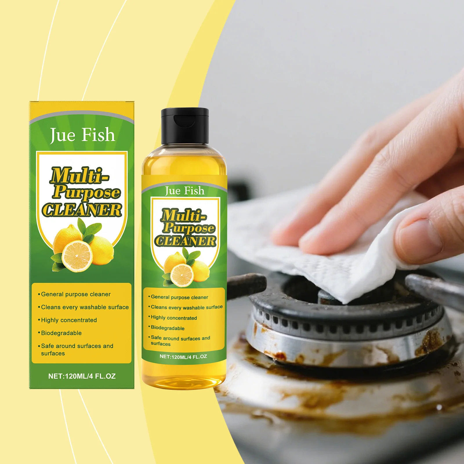 

Multi-Purpose Home Cleaning Solution Daily Deep Cleaning for Surface Grease Stains Suitable for Kitchen Bathroom Living Areas