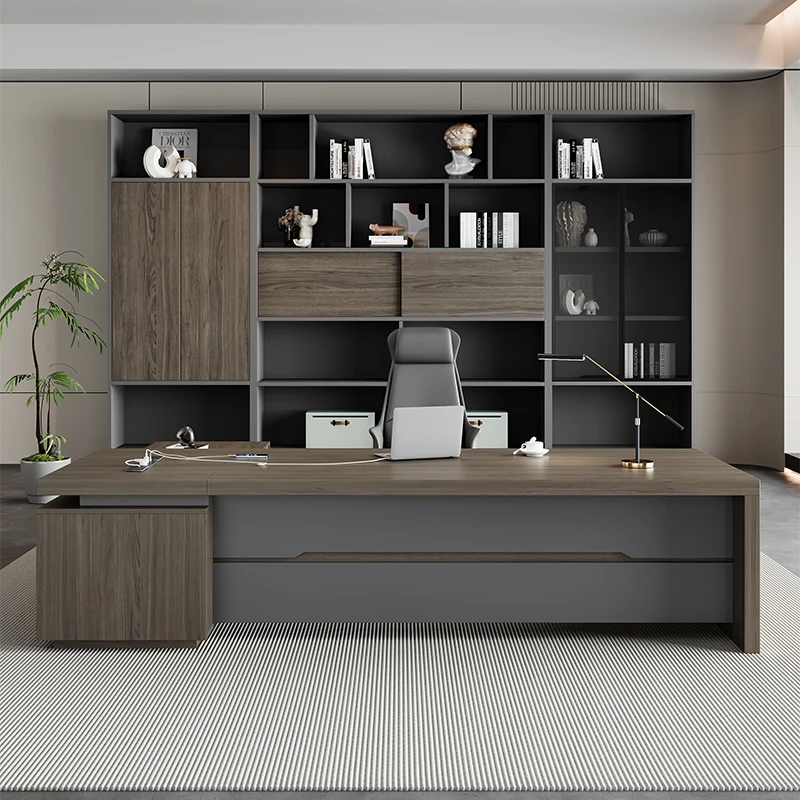 

Boss table President table Simple modern boss desk Large class manager Office table and chair combination Supervisor furniture
