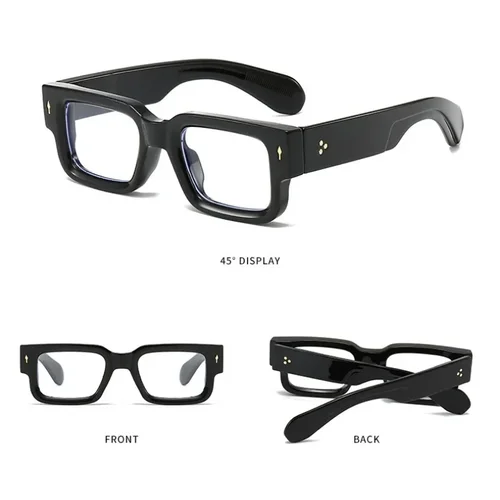 Imagen 2 del producto Gafas cuadradas negras con bloqueo de luz azul para hombre, montura óptica de gafas de lectura con luz azul, gafas clásicas para ordenador, espejo plano
