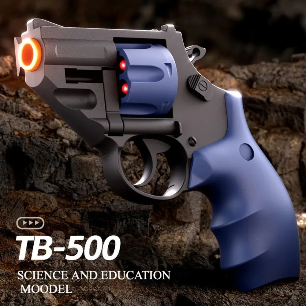 Revolver Launcher Pistol Empty Hanging Continuous Soft Bullet Launcher Toy Gun CS Shooting Weapon Children'S Toy Christmas Gift