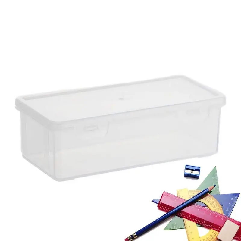 Boîte à Crayons Transparente en Matériau PP, Fournitures de Rangement Multifonction
