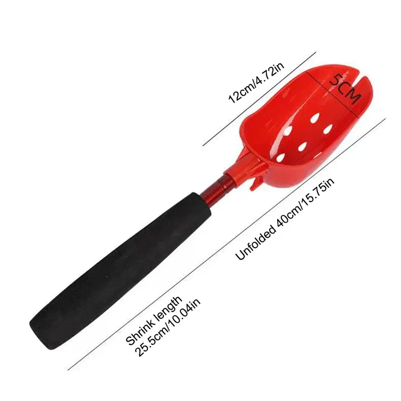 Bait Throwing Spoons Retractable Fish Bait Casting Scoop Lightweight Long Handle Non Slip Fishing Tackle Accessory image 4