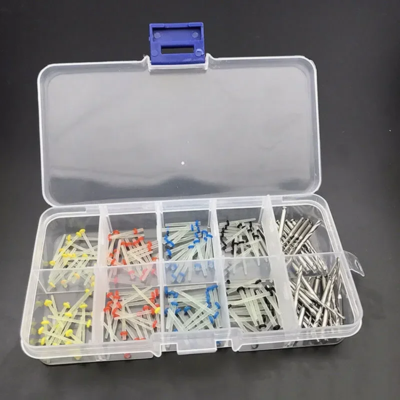 1.2-1.8mm Dental Fiber Glass Post Kit 160pcs Teeth Restorative Tools with 32 Drills Dentist Material Kit Dental Restorations