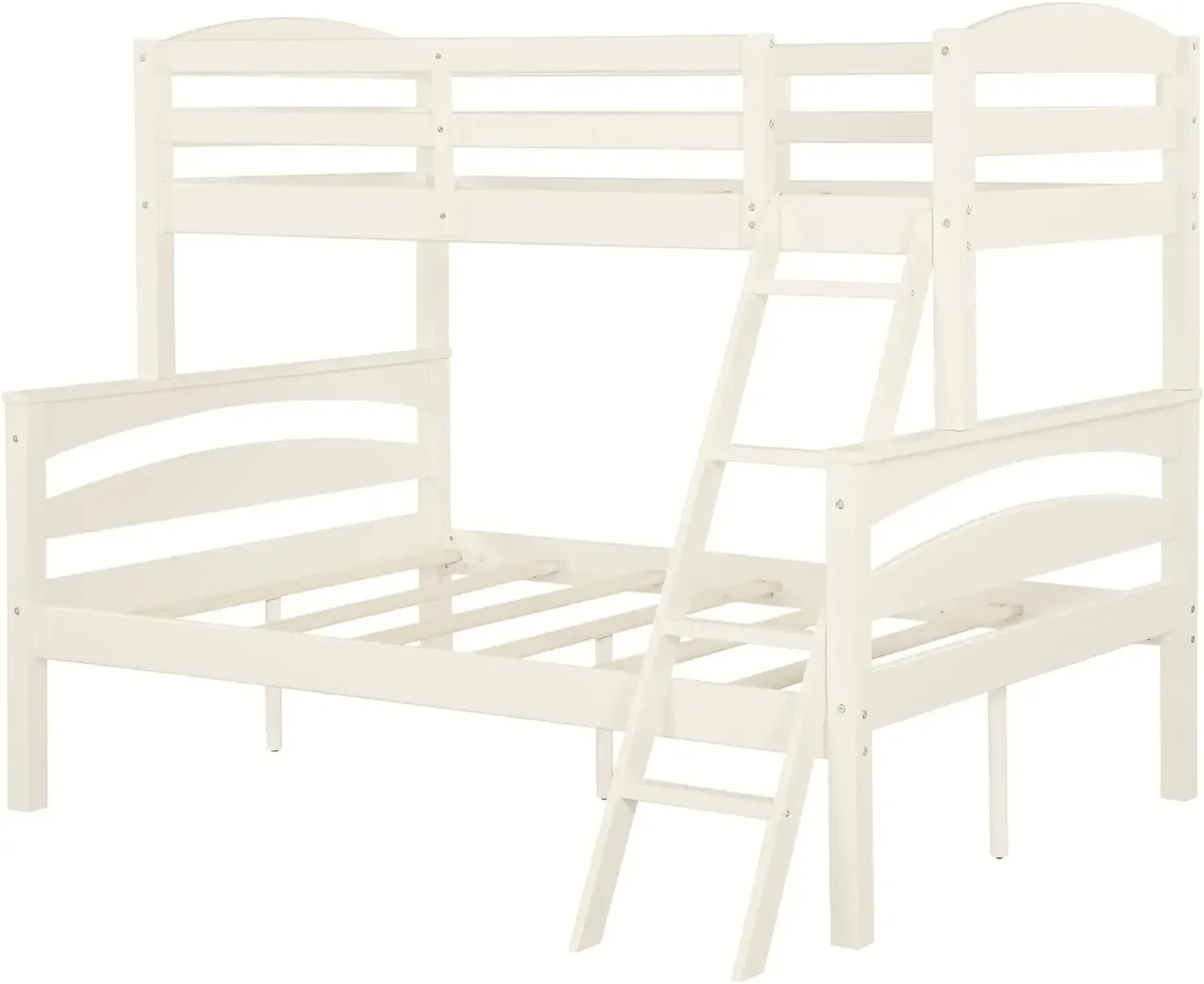 DHP Brady Wood Bunk Bed Frame, Twin over Full, White