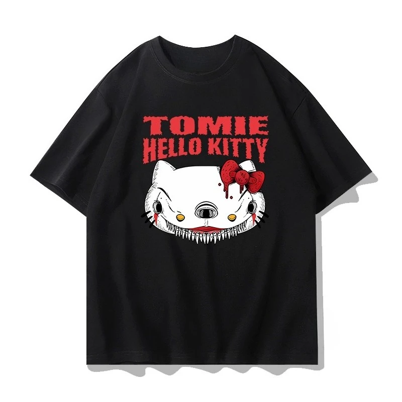 

Hello Kitty Halloween Design Pattern Scary Unisex Fashion Trend Cotton Harajuku Y2K High Street T Shirt