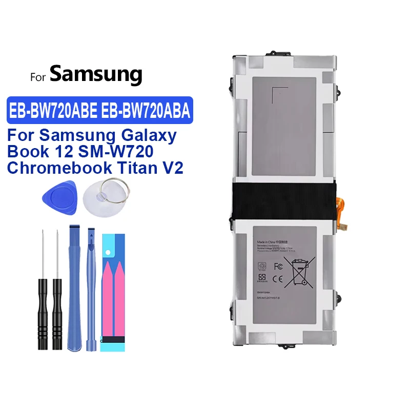 Battery EB-BW720ABE EB-BW720ABA 5070mAh For Samsung Galaxy Book 12 SM-W720 Chromebook Titan V2 XE520QAB XE521QA SM-W727V