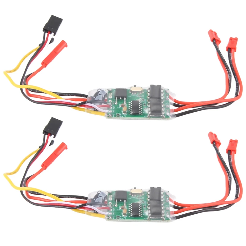 Dual Way Bidirectionele Geborstelde Esc 2S-3S Lipo 5a Esc Snelheidsregeling Voor Rc Model Boot/Tank 130 180 Geborstelde Motor,2 Stuks