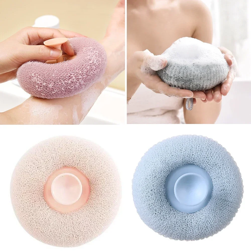 Mesh Bath Sponge Ball With Suction Cup Body Shower Cleaner Massage Bubbler Bathroom Tools