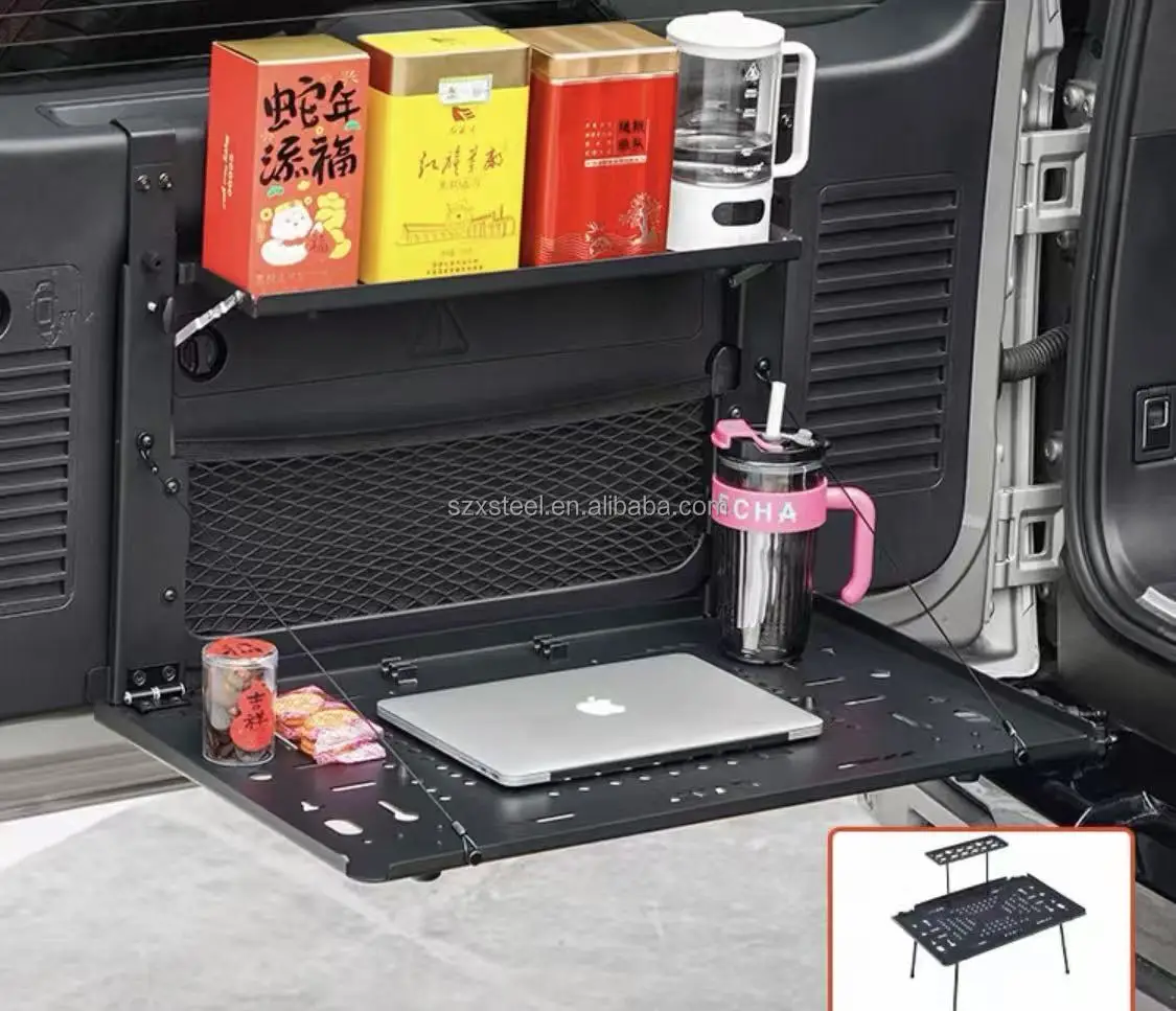 

Для BYD Equation Leopard 8: Складной алюминиевый столик-органайзер для заднего багажника, расширение заднего отсека для хранения