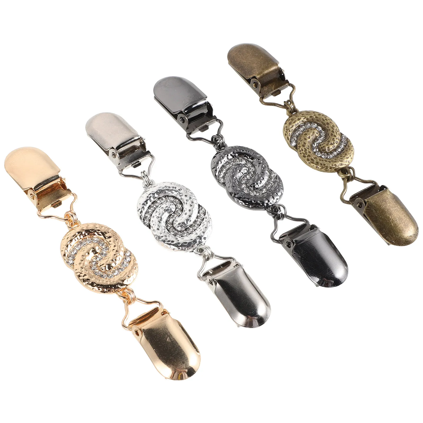 4pcs Women's Rhinestone Shawl Clips for Cardigan, Dress, Sweater – Vintage Waist Cincher Closure