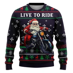 Harajuku Santa Claus Men's Ugly Christmas Sweater Hip Hop Man 3D Printed Sweatshirts Casual Xmas Unisex Streetwear Y2k Boy Tops