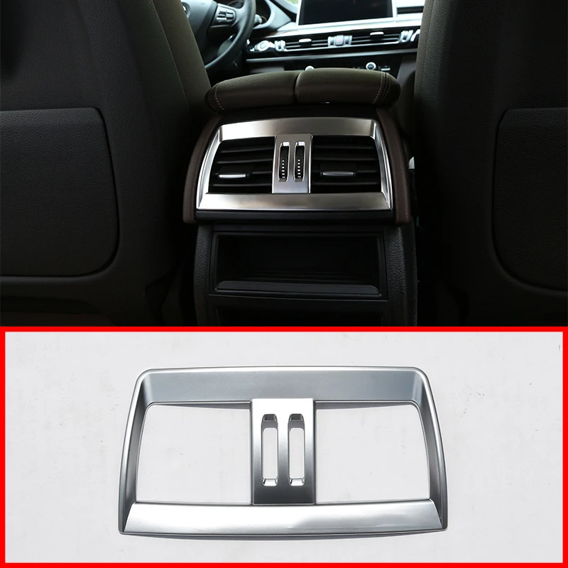 1 Pcs For BMW X5 X6 2014-2016 ABS Rear Seat Air Conditioning Outlet Frame Car Accessory Matt Silver