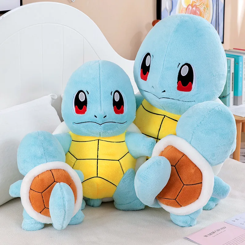 Lovely Squirtle Pokemon Plush Toy Fluffy Squirtle Doll Comfortable Anime Pikachu Stuffed Pillow Fuzzy Pokémon Animal Cushion