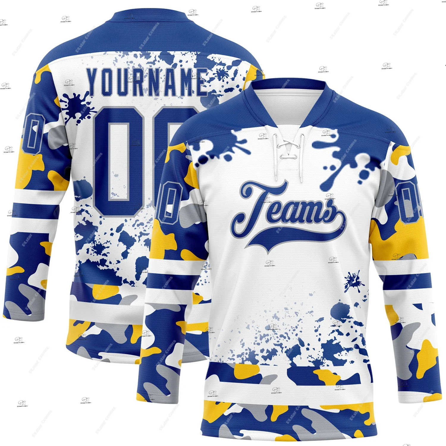 Custom Name Team Group Clothing Gradient Retro Vintage Lace Hockey Jersey Shirts 3DPrint Unisex Harajuku Casual Funny Pullover 7 view 4