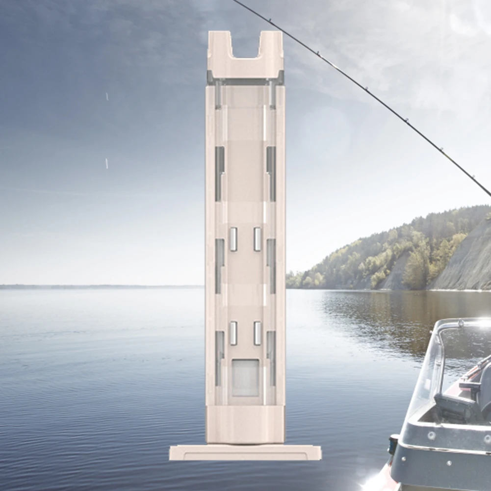 

Plastic Fishing Box Holder Detachable Fishing Pole Tube Stand Adjustable Portable Snap Design Outdoor Accessories