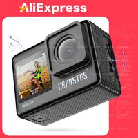 CERASTES Action Camera 4K60FPS WiFi Anti-shake Dual Screen 170° Wide Angle 30m Waterproof Sport Camera with Remote Control
