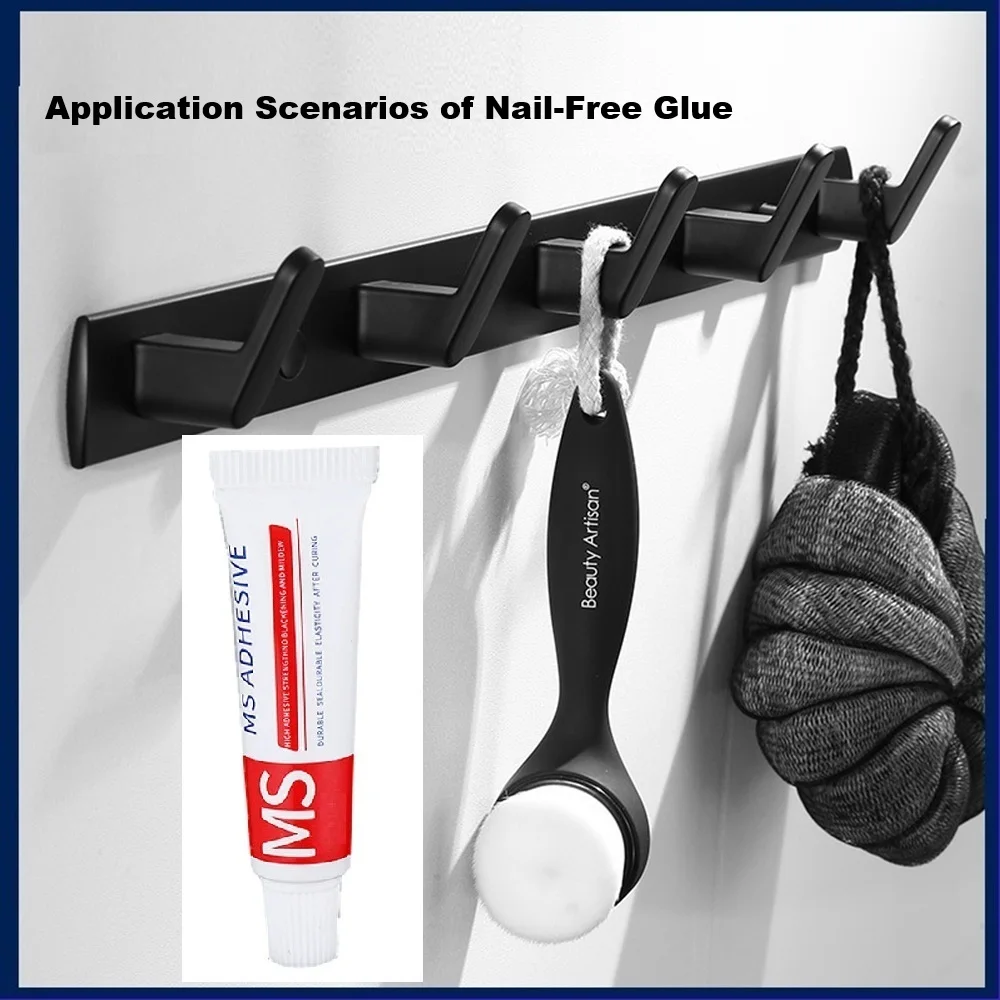 

Bathroom Kitchen Strong No Drill Adhesive Glue,Waterproof & Mold Proof Nail-Free Glue For Wall Hooks,Shower Racks(Heavy Duty)
